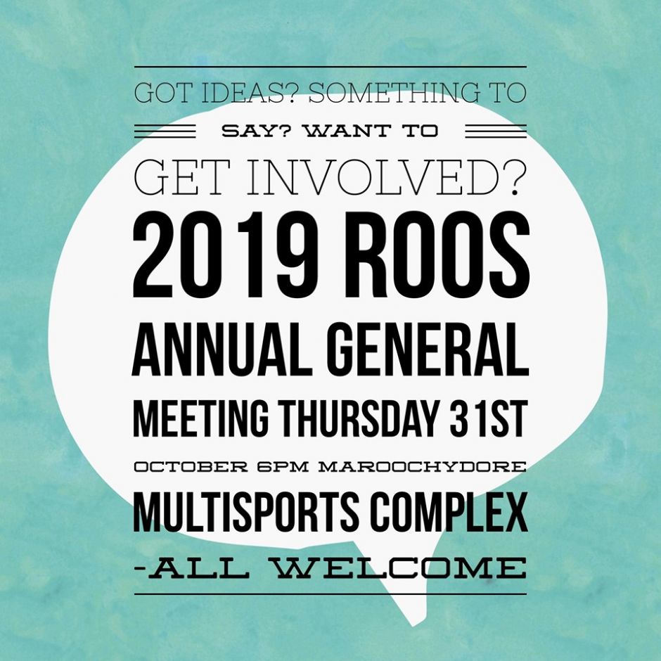 Maroochydore Roos AGM - 31st October 2019
